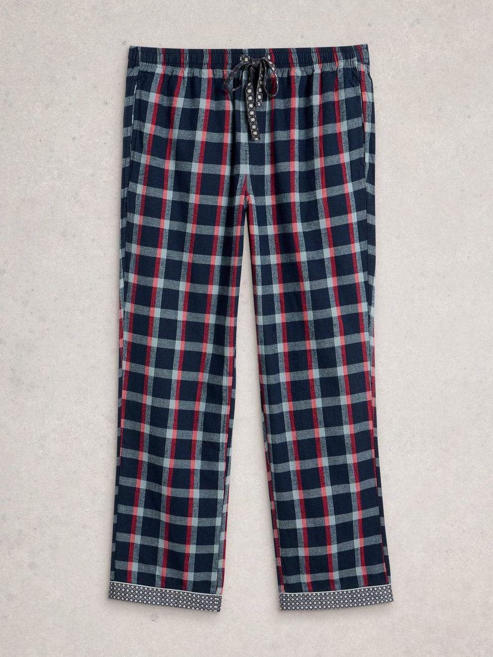 Flannel Moorland PJ Trousers in DARK NAVY - FLAT FRONT