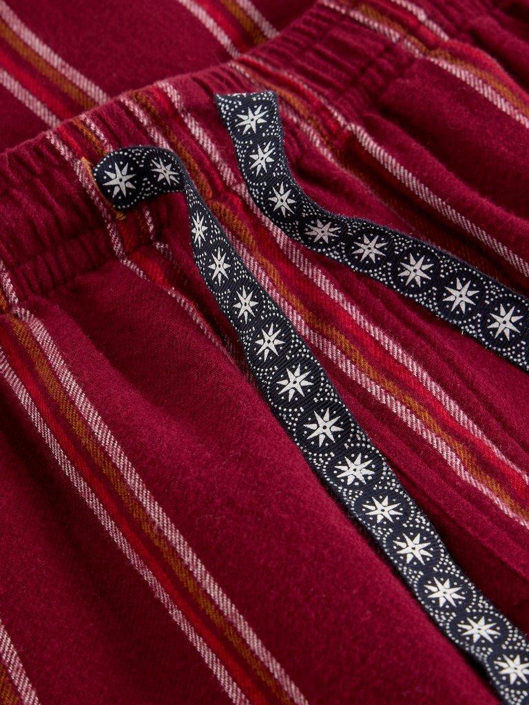 Flannel Moorland PJ Trousers in DK PLUM - FLAT DETAIL