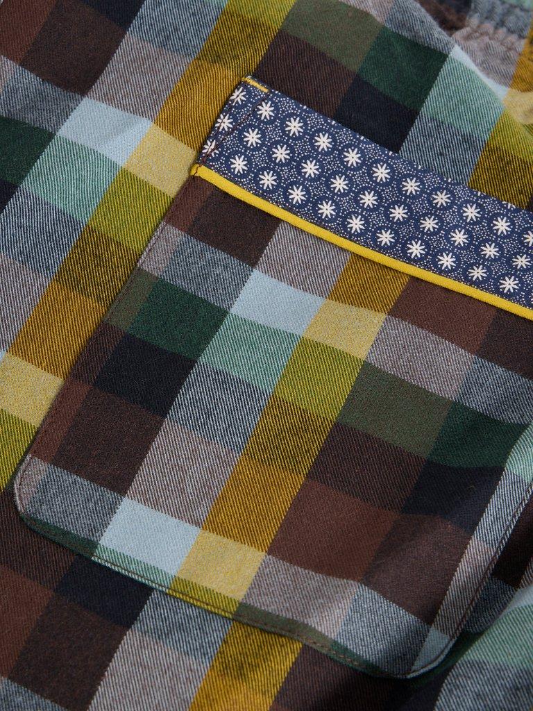 Flannel Moorland PJ Trousers in GREEN MLT - FLAT DETAIL