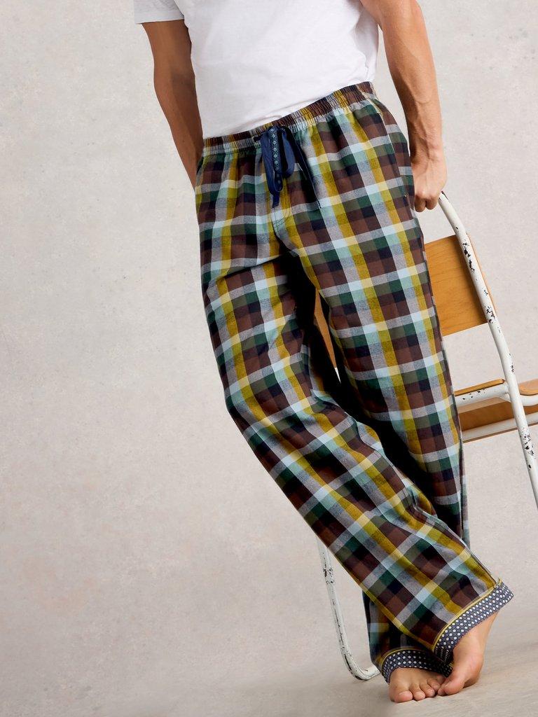 Flannel Moorland PJ Trousers in GREEN MLT - LIFESTYLE