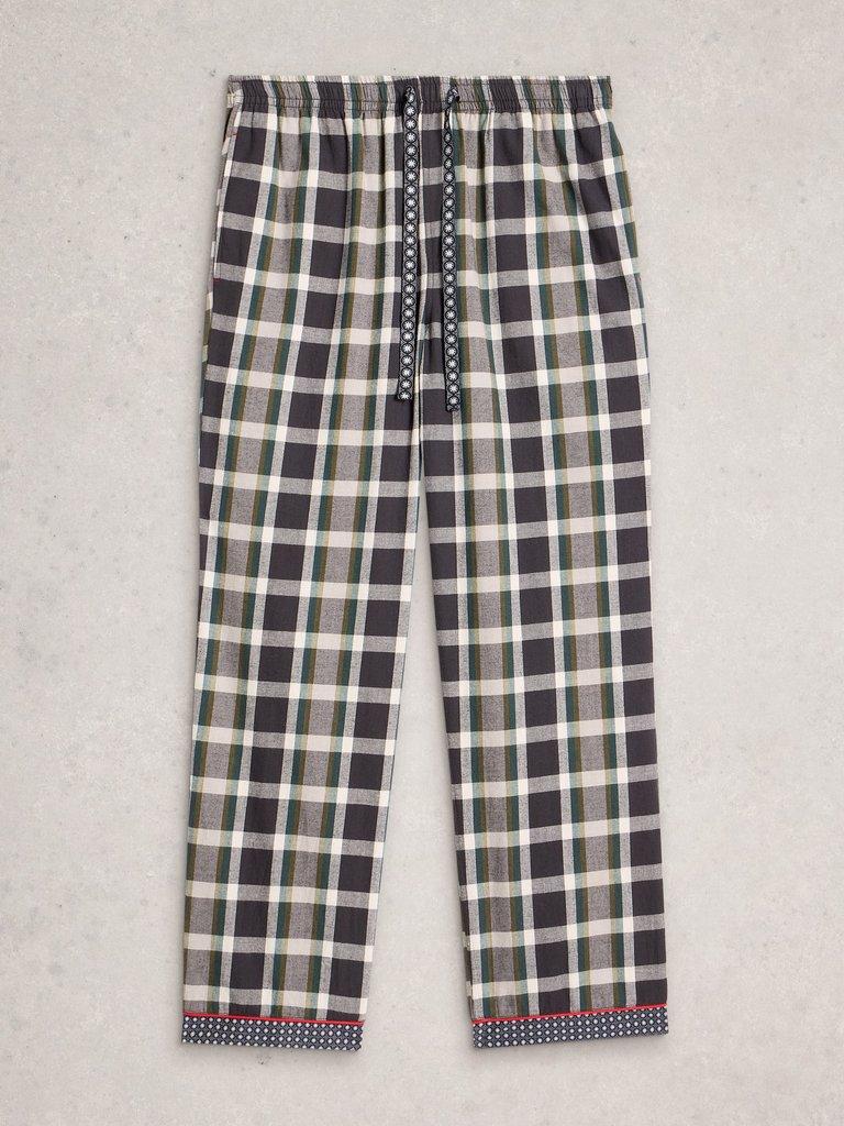 Flannel Moorland PJ Trousers in GREY MLT - FLAT FRONT