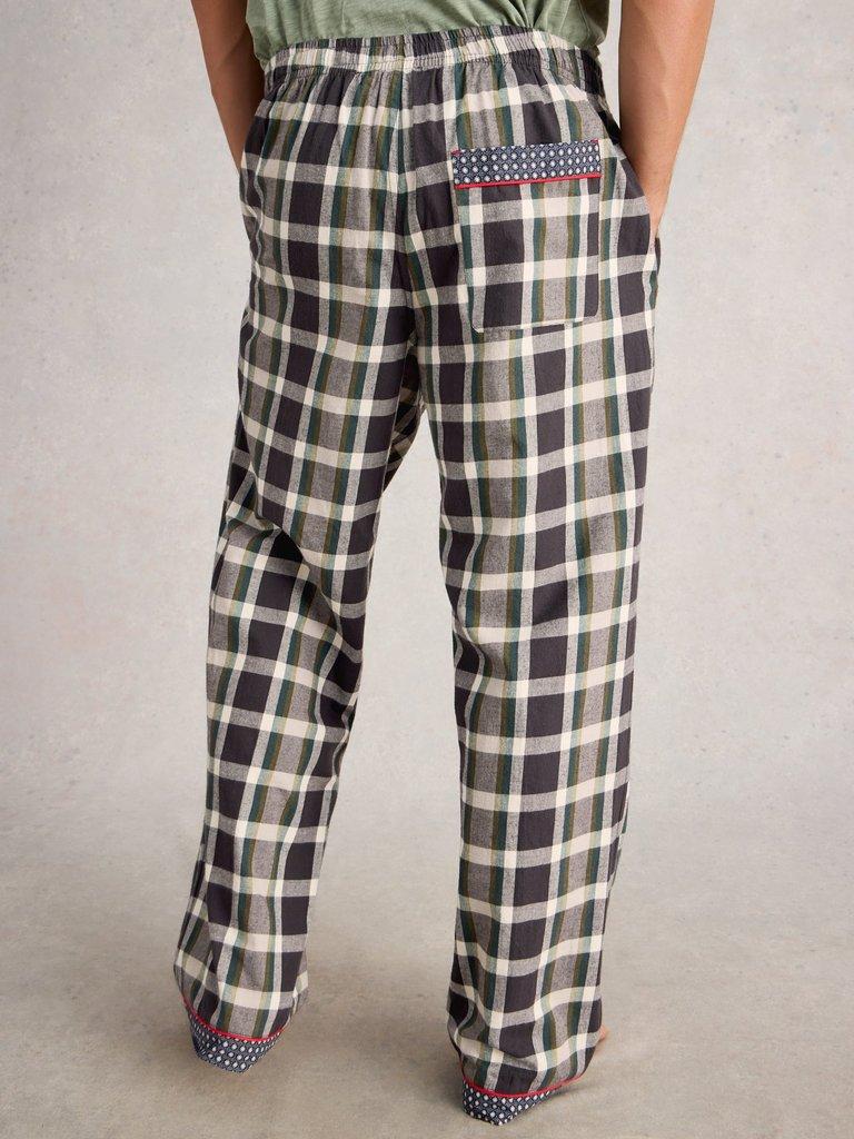 Flannel Moorland PJ Trousers in GREY MLT - MODEL BACK