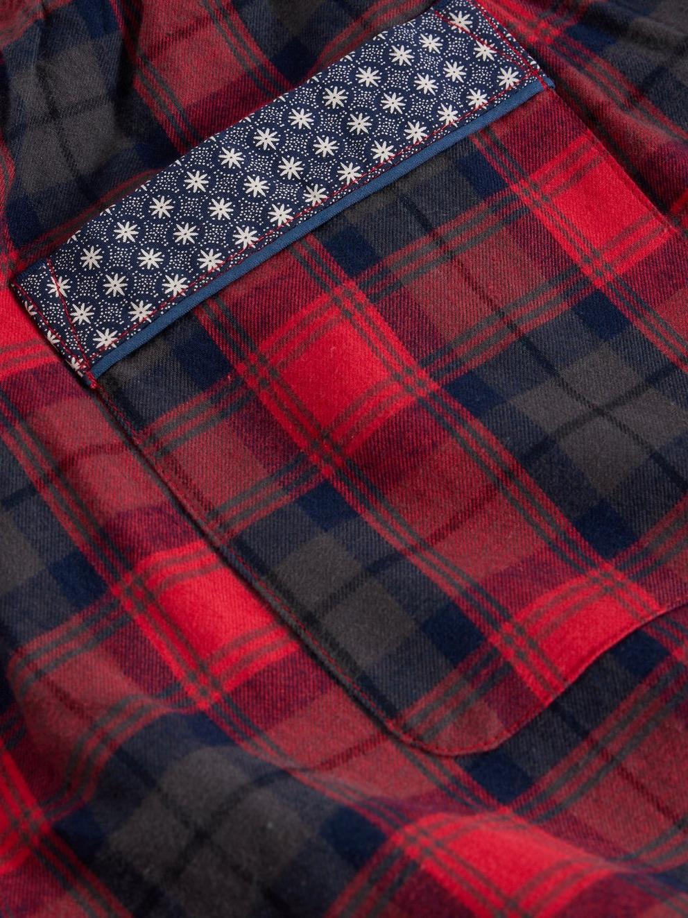 Flannel Moorland PJ Trousers in RED MLT - FLAT DETAIL