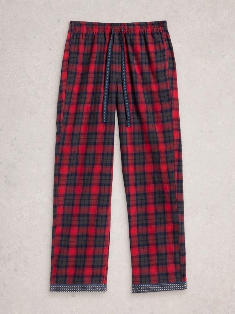 Flannel Moorland PJ Trousers in RED MLT - FLAT FRONT