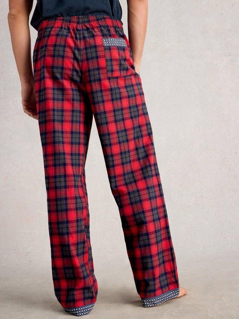 Flannel Moorland PJ Trousers in RED MLT - MODEL BACK