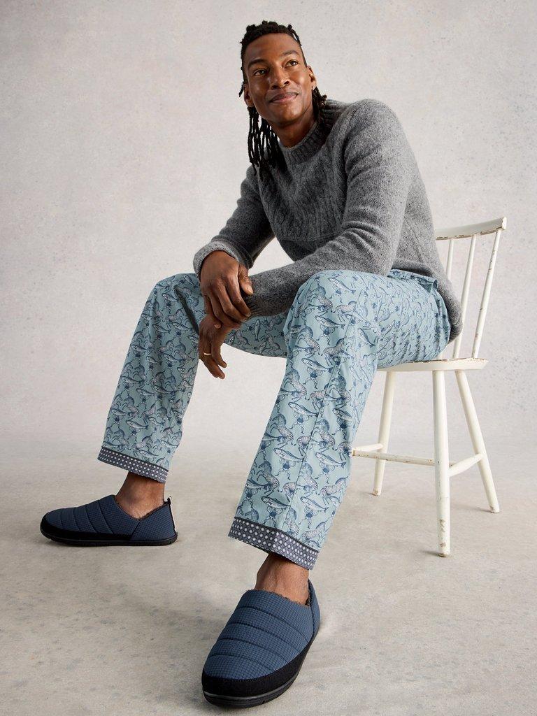 Wells Printed PJ Trouser in BLUE PR - LIFESTYLE
