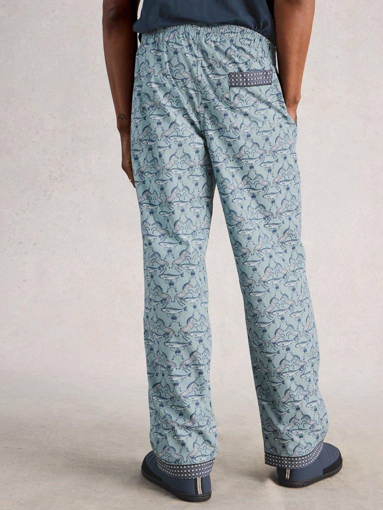 Wells Printed PJ Trouser in BLUE PR - MODEL BACK