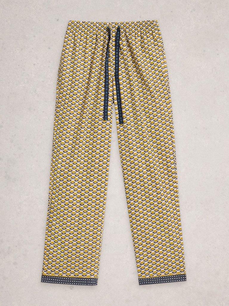 Wells Printed PJ Trouser in YELLOW PR - FLAT FRONT