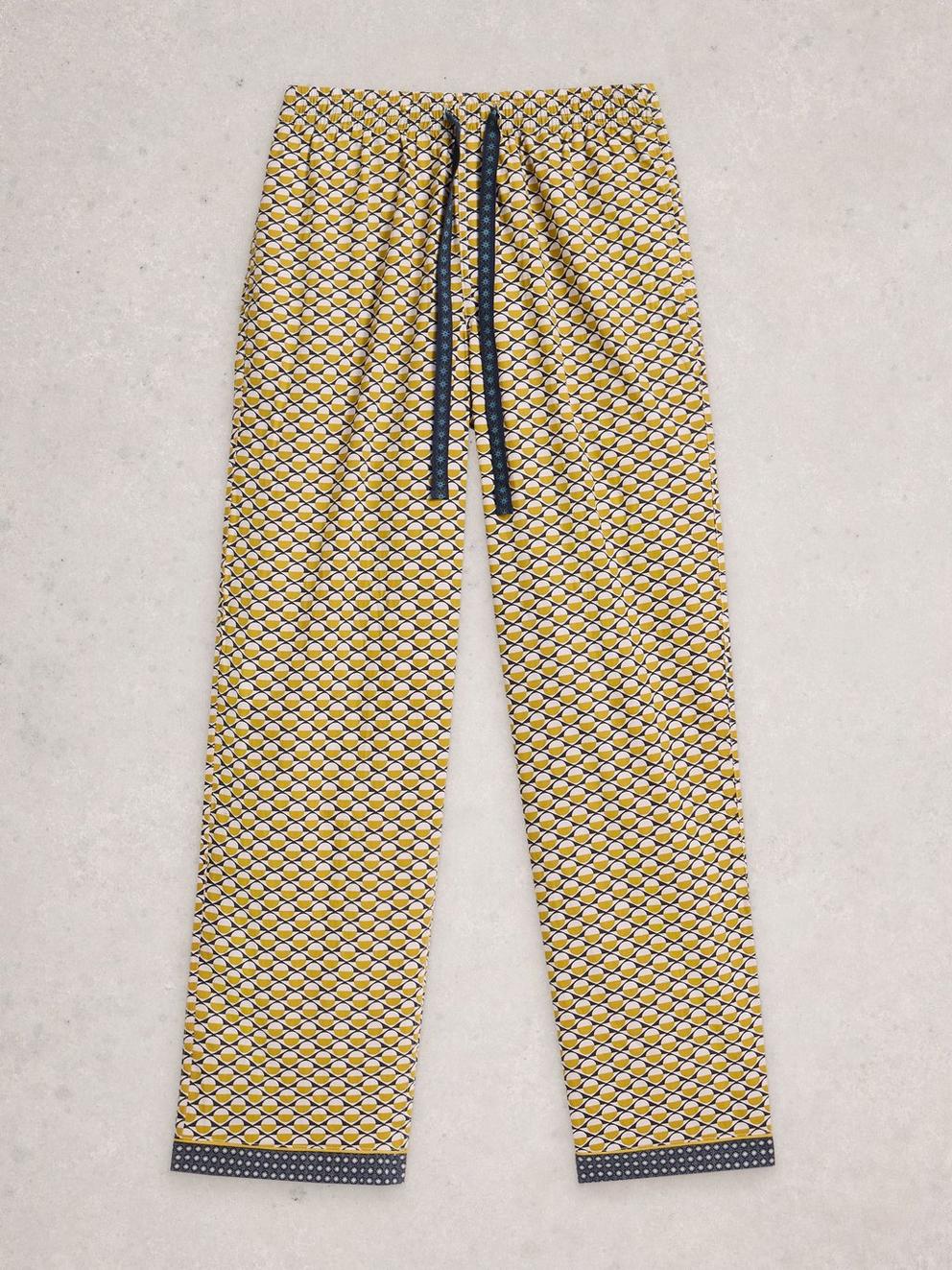 Wells Printed PJ Trouser in YELLOW PR - FLAT FRONT