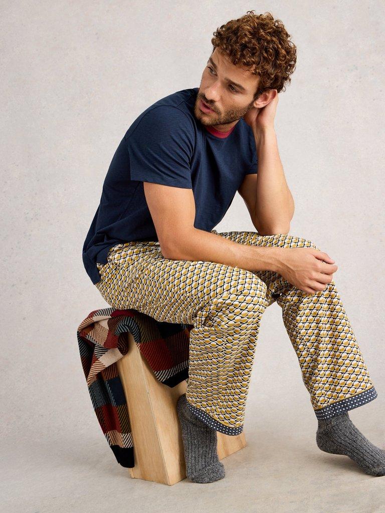 Wells Printed PJ Trouser in YELLOW PR - LIFESTYLE