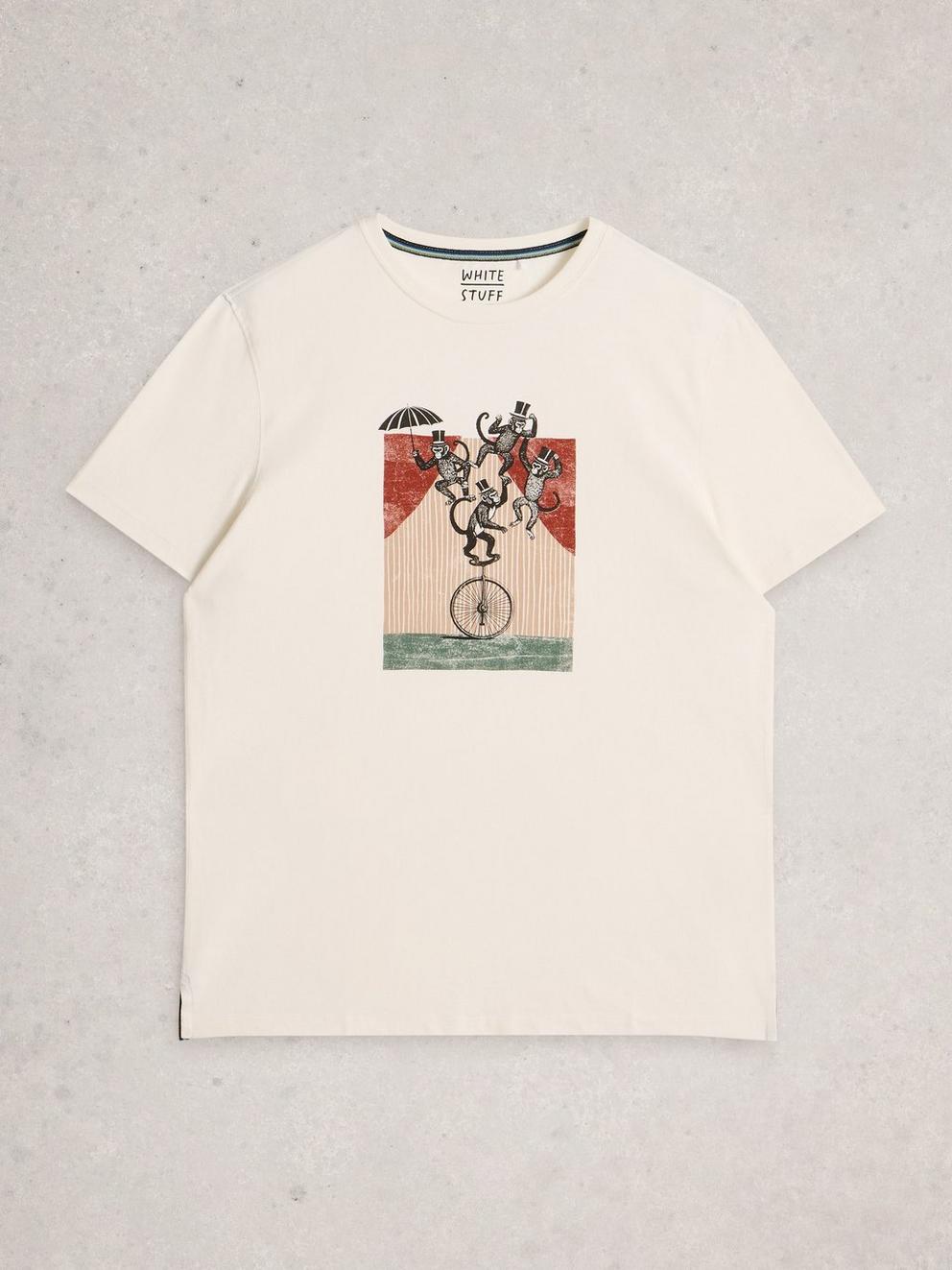 Abersoch Graphic Monkey in WHITE PR - FLAT FRONT