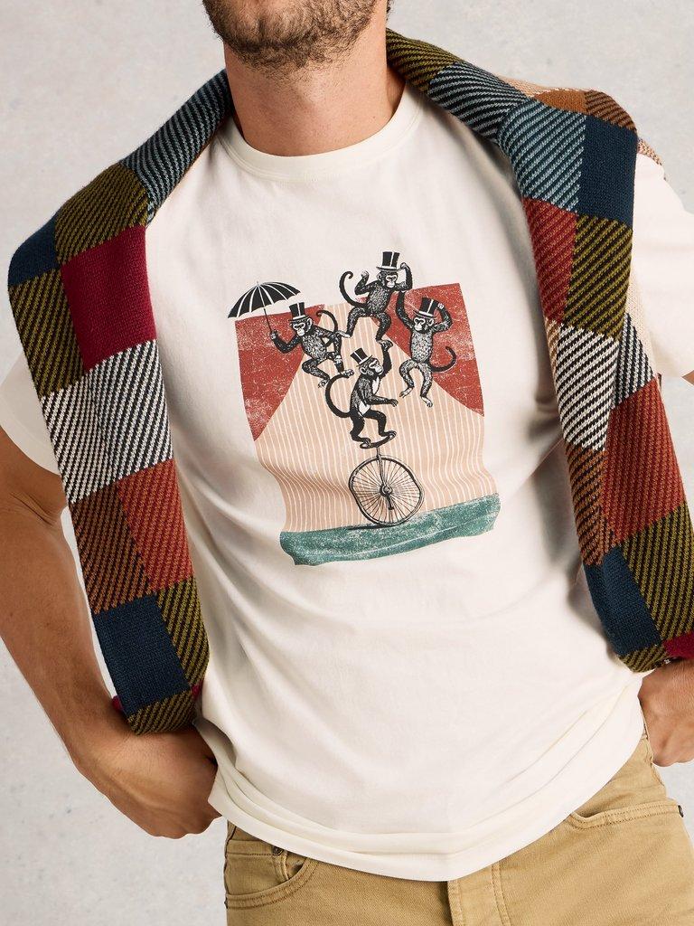 Abersoch Graphic Monkey in WHITE PR - MODEL DETAIL