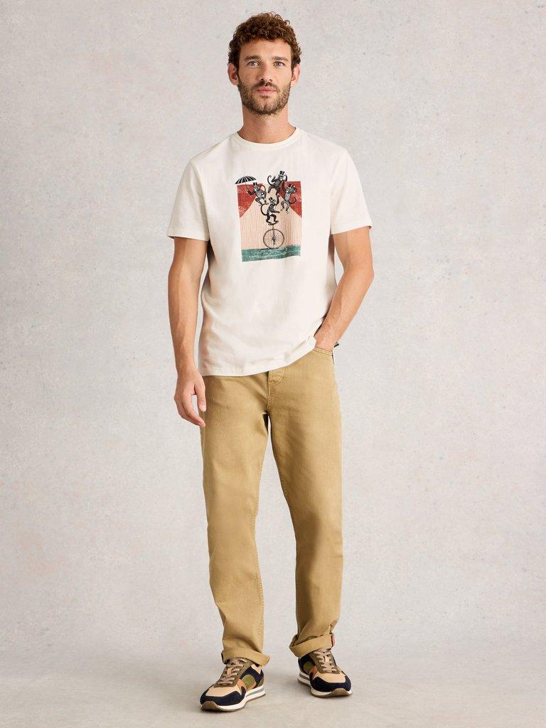 Abersoch Graphic Monkey in WHITE PR - MODEL FRONT