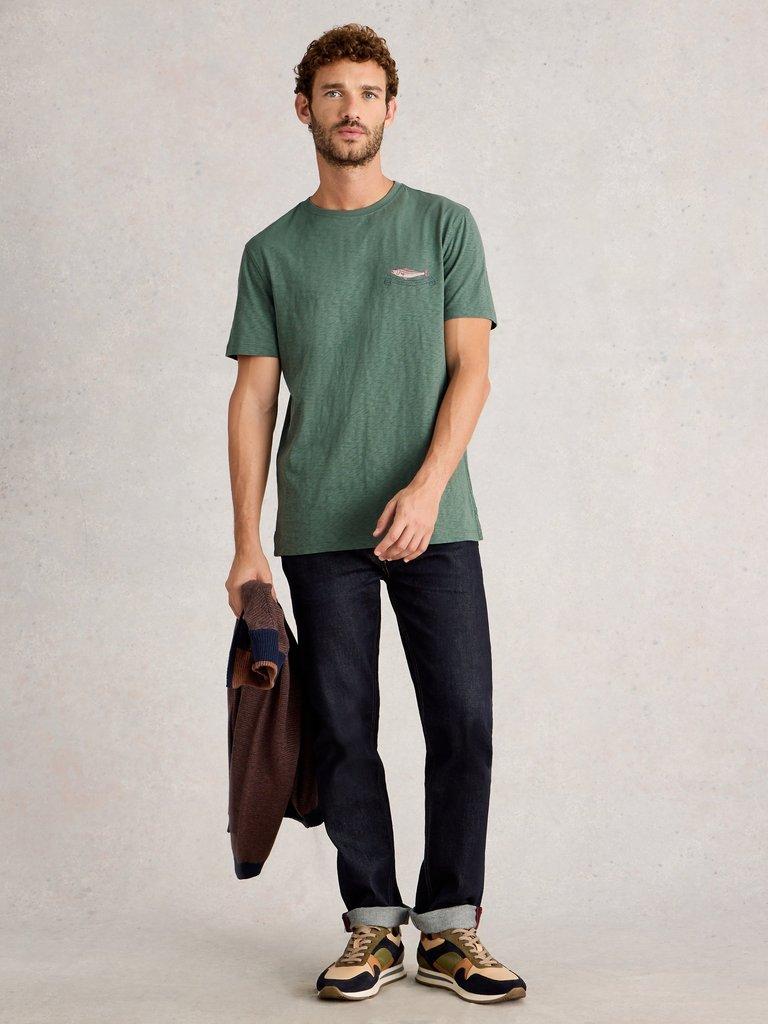 Abersoch Graphic Strongman in GREEN PR - MODEL FRONT