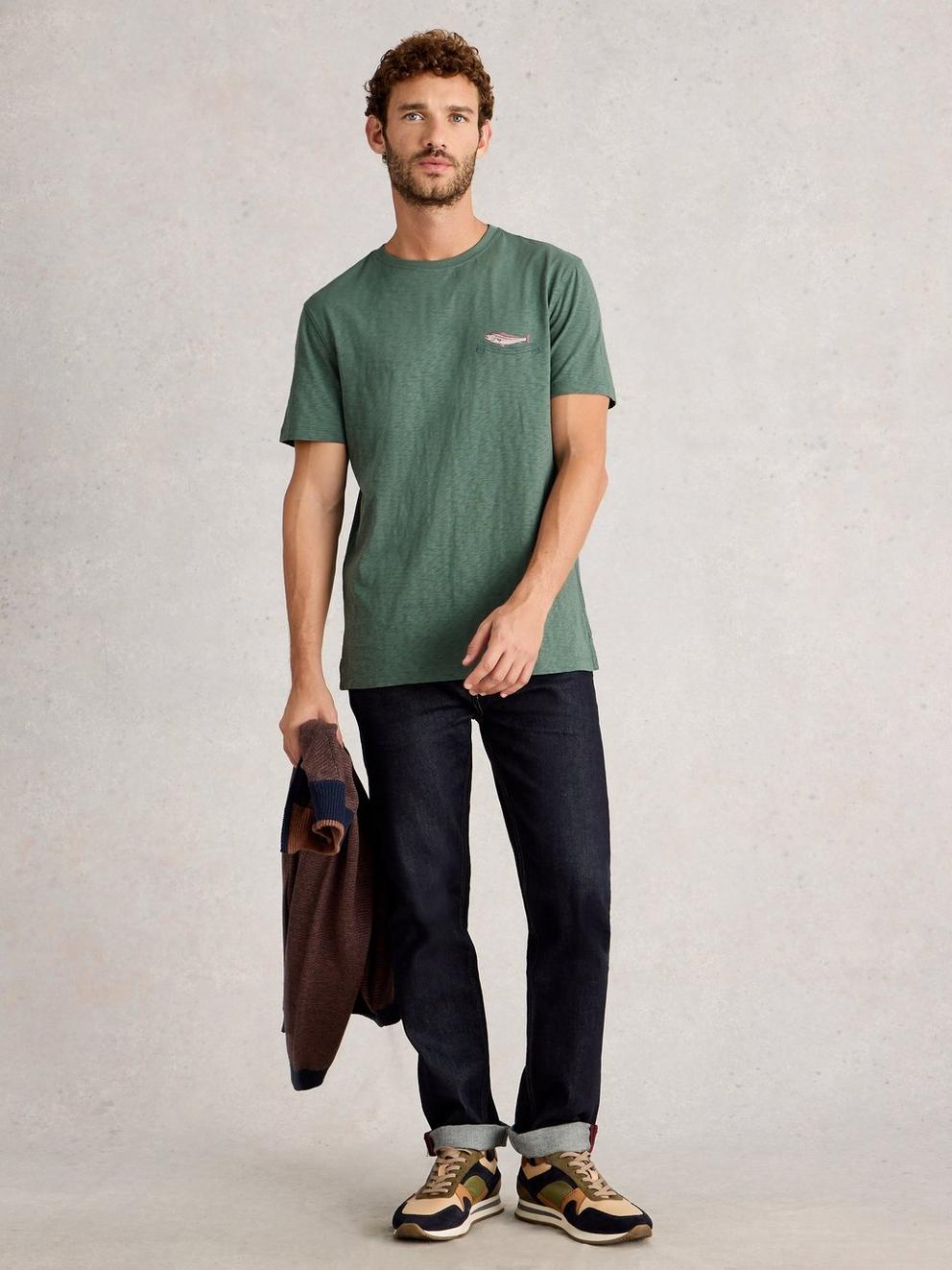 Abersoch Graphic Strongman in GREEN PR - MODEL FRONT