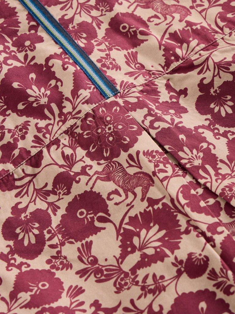 Finsbury Folk Print Shirt in PLUM PR - FLAT DETAIL