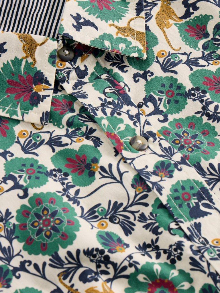 Finsbury Folk Print Shirt in WHITE PR - FLAT DETAIL