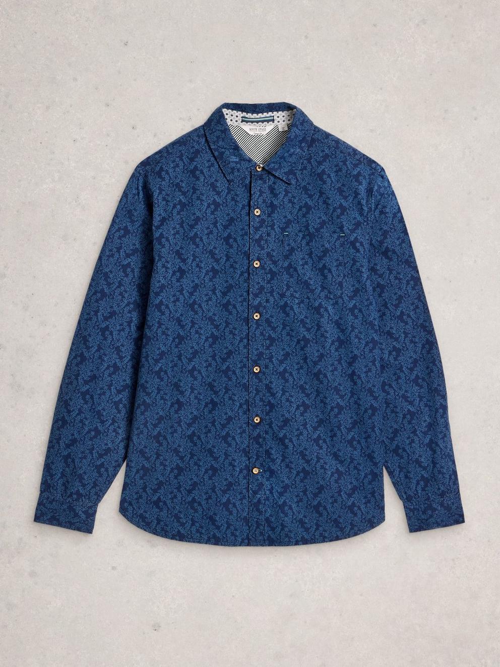 Finsbury Vine Print Shirt in NAVY PR - FLAT FRONT