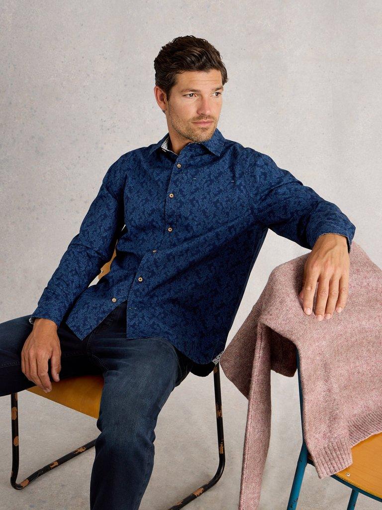 Finsbury Vine Print Shirt in NAVY PR - LIFESTYLE
