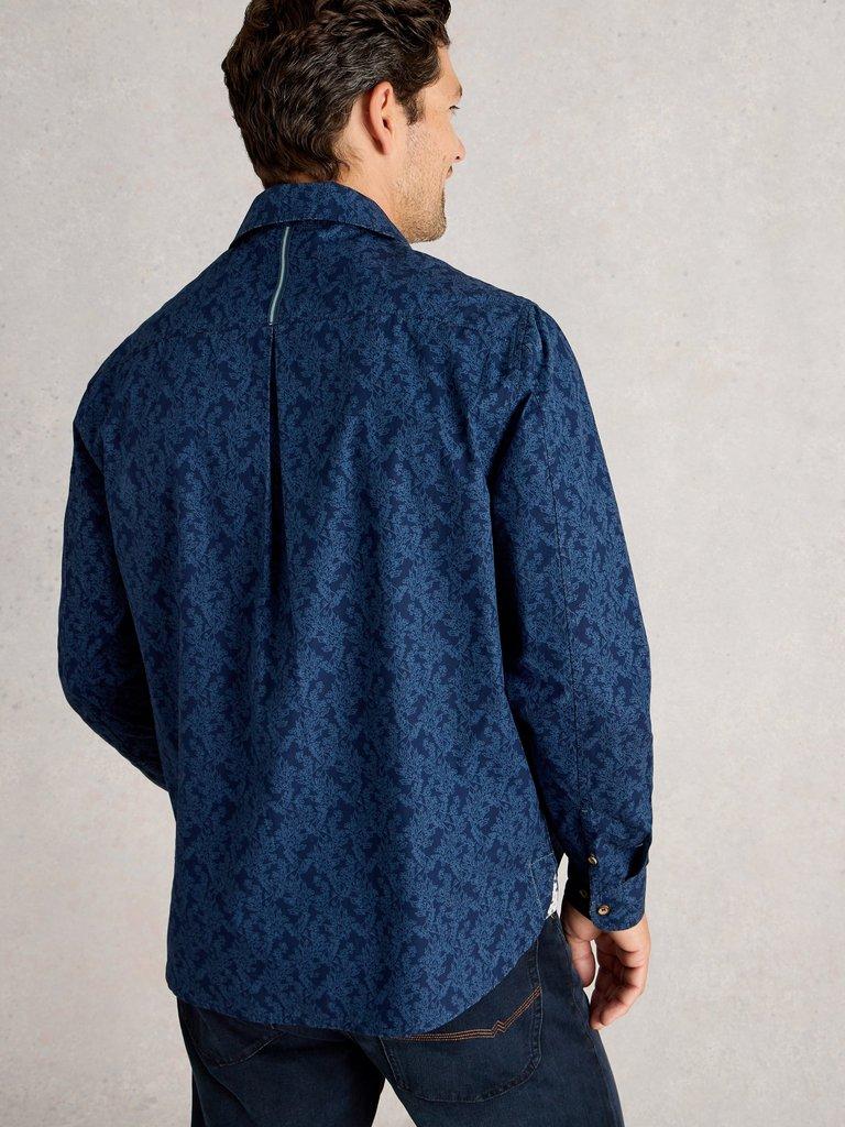 Finsbury Vine Print Shirt in NAVY PR - MODEL BACK
