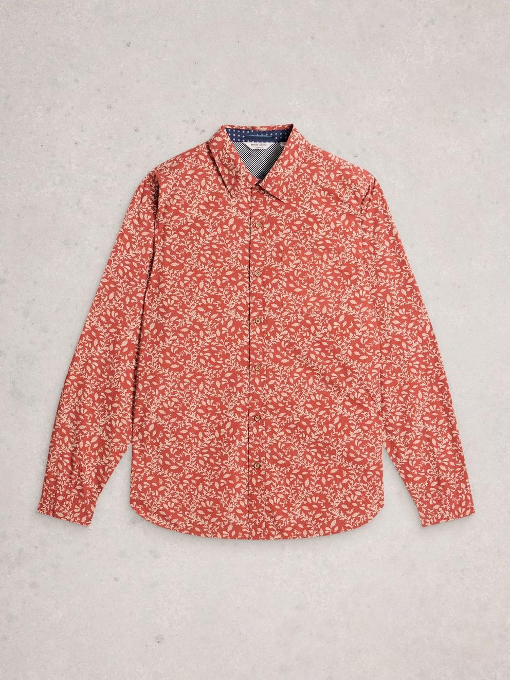 Finsbury Vine Print Shirt in ORANGE PR - FLAT FRONT