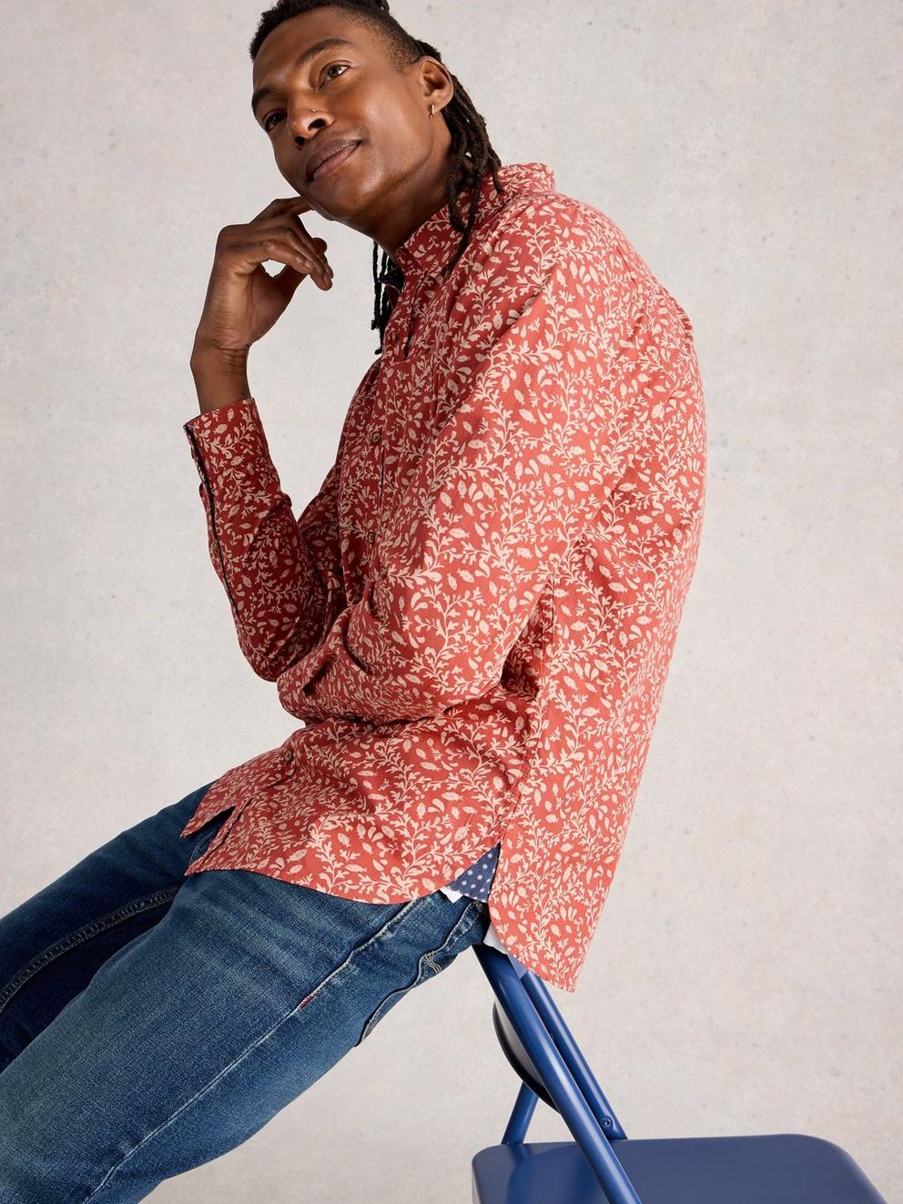 Finsbury Vine Print Shirt in ORANGE PR - LIFESTYLE