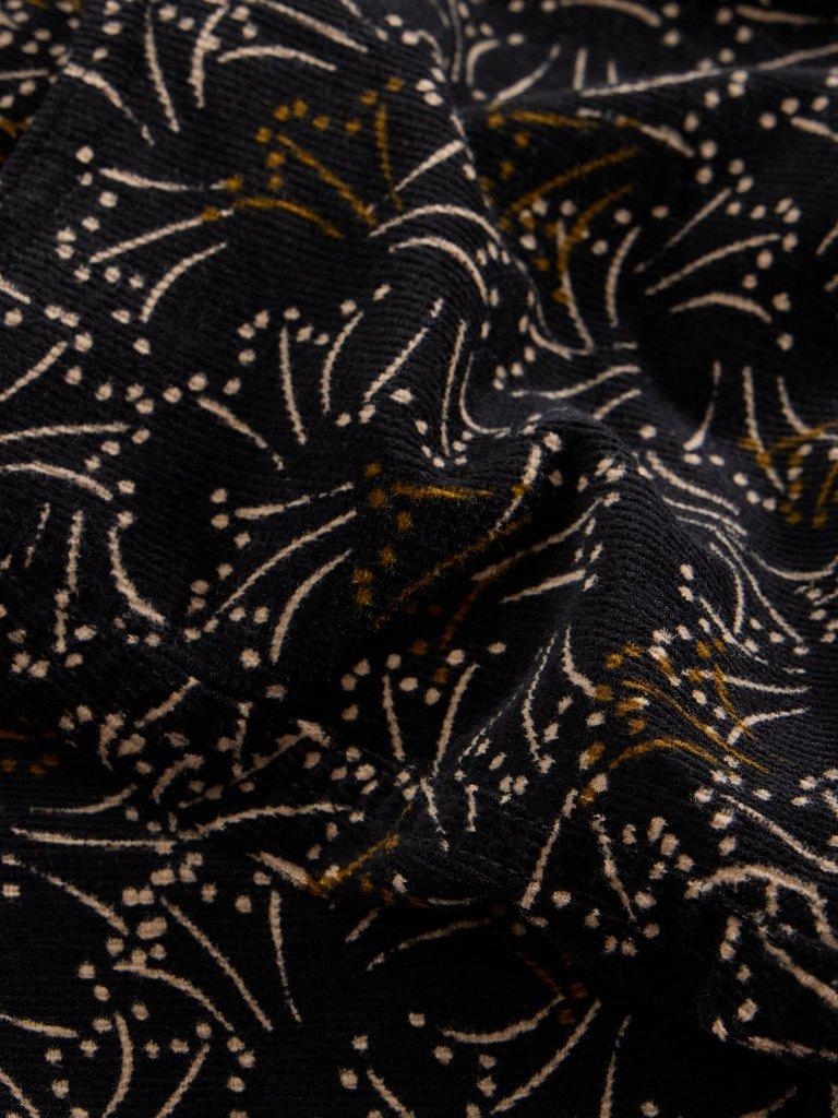 Quinn Cord Midi Skirt in BLK PR - FLAT DETAIL