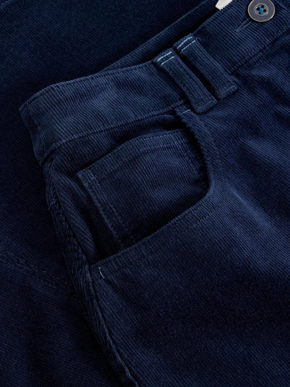 Quinn Cord Midi Skirt in DARK NAVY - FLAT DETAIL