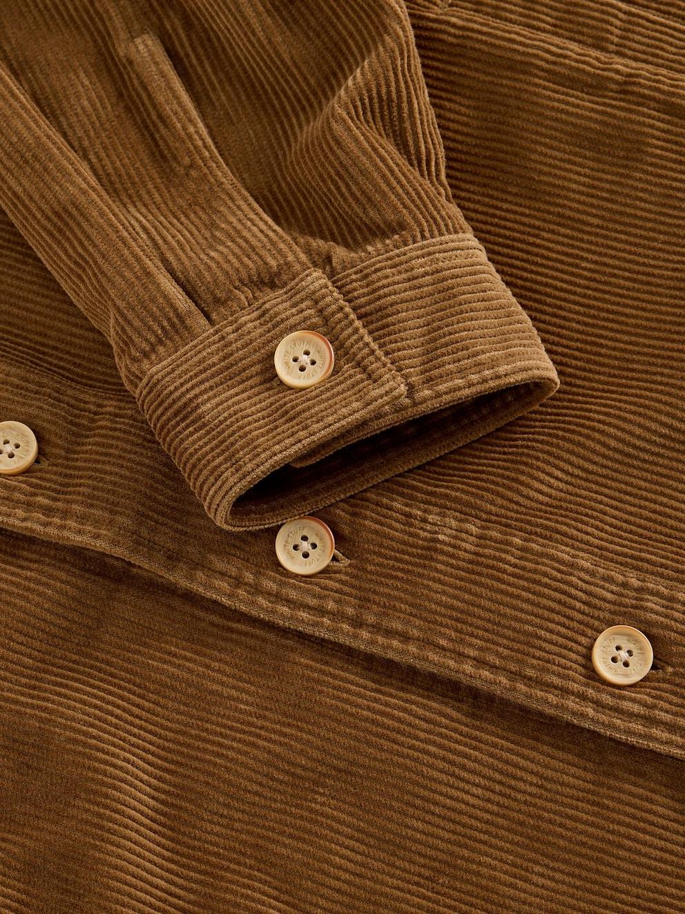 Finch Cord Jacket in MID TAN - FLAT DETAIL