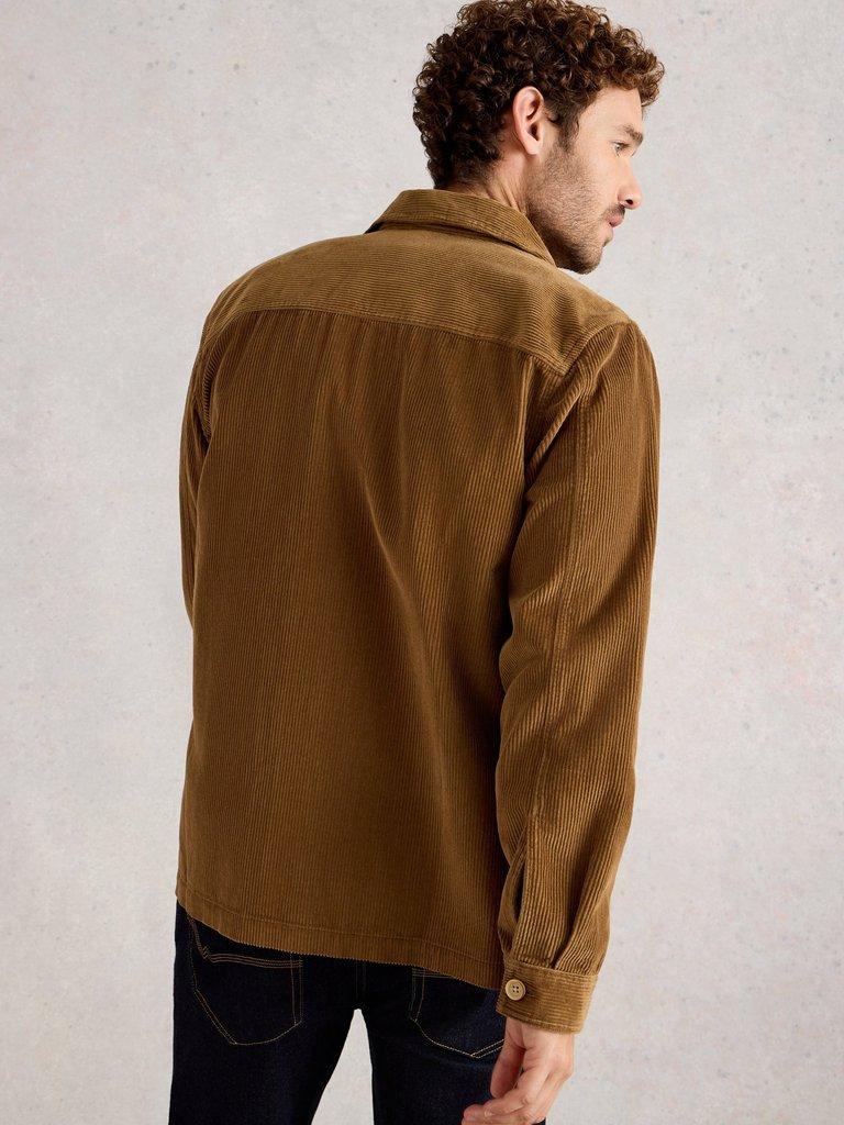 Finch Cord Jacket in MID TAN - MODEL BACK