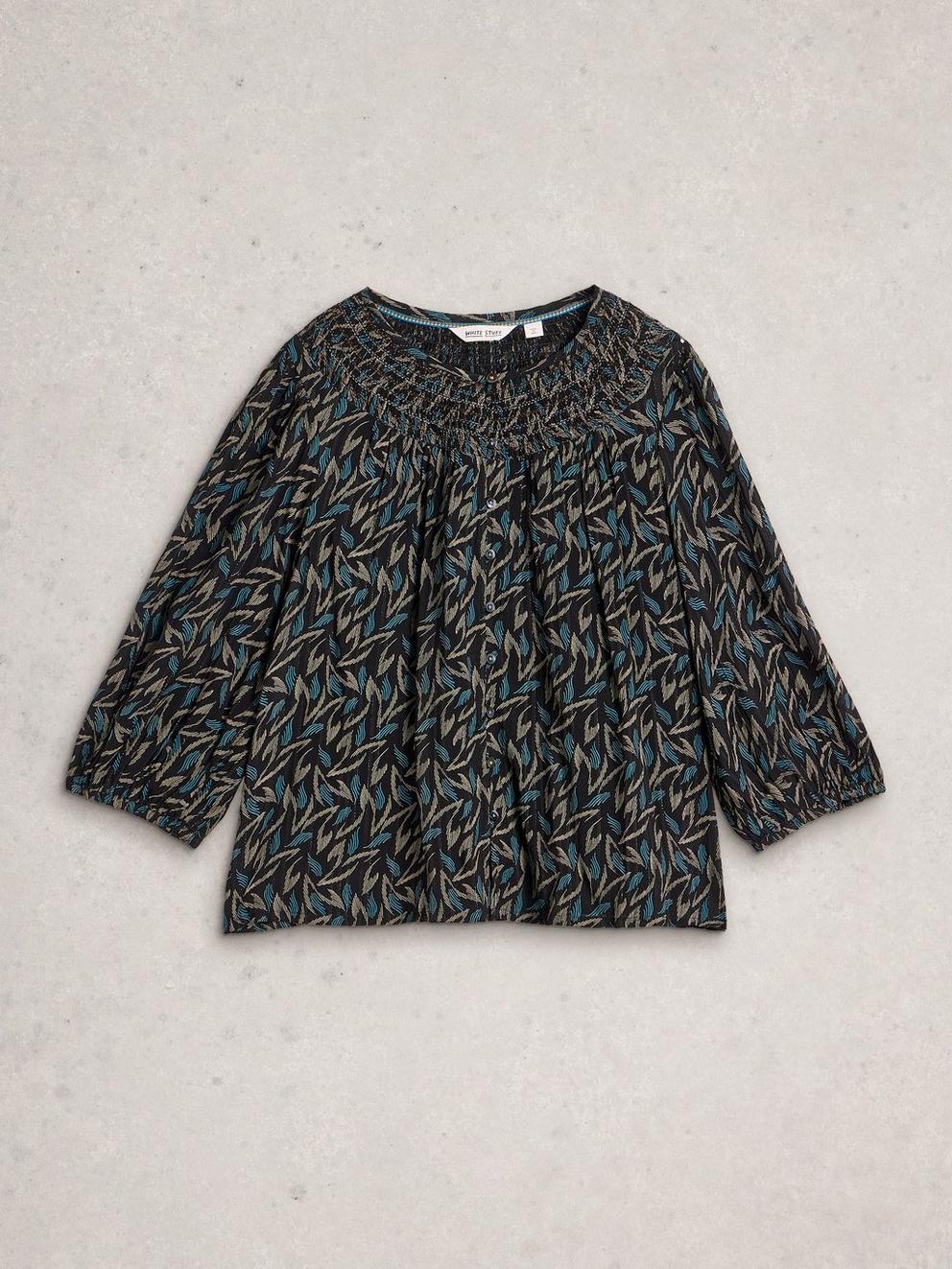 Remi Metallic Top in BLK MLT - FLAT FRONT