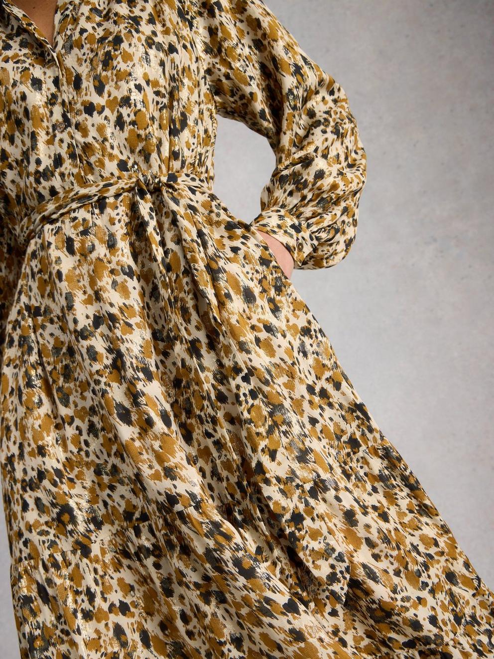 Delilah Metallic Dress in CHART MLT - MODEL DETAIL