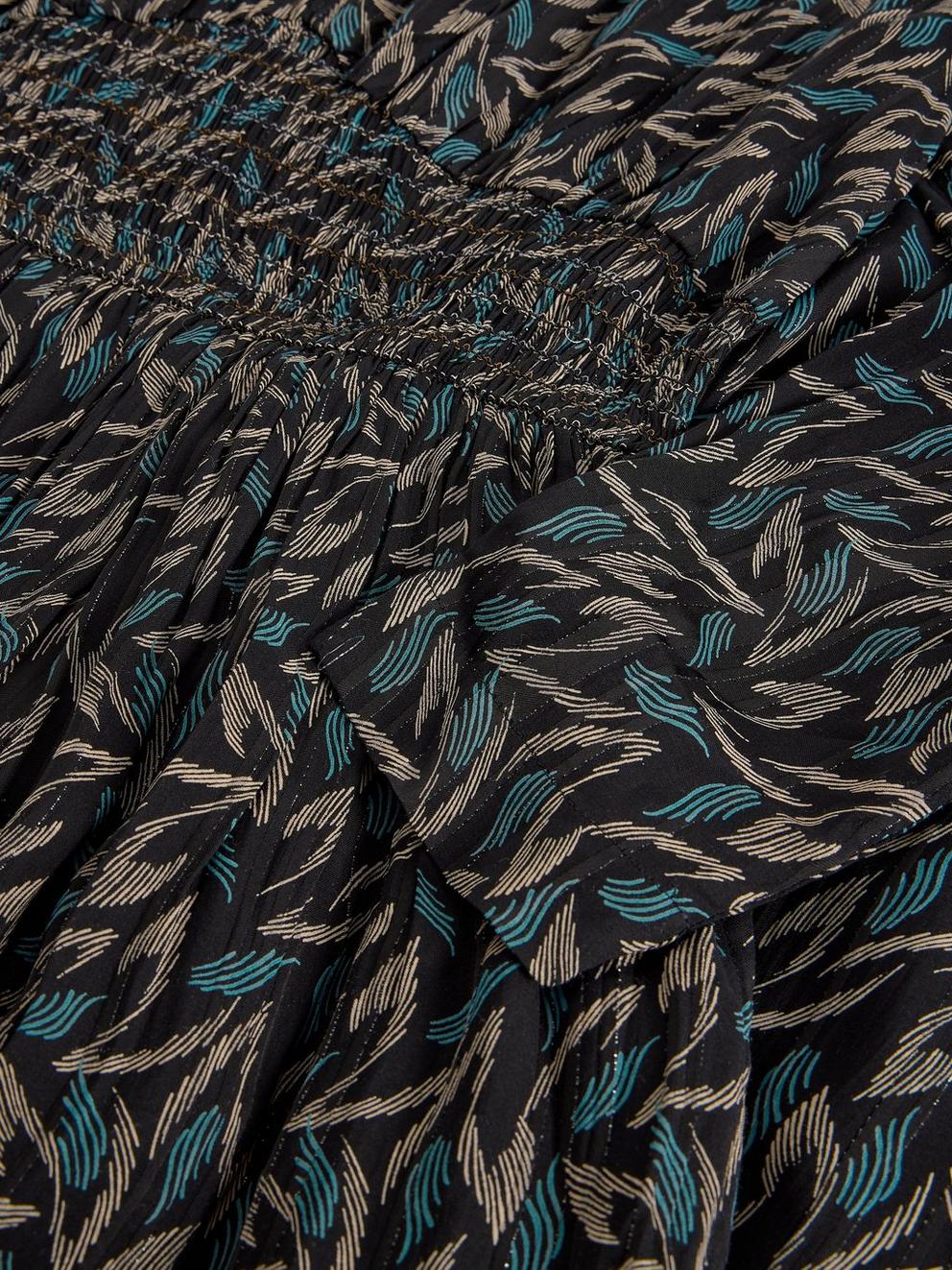 Edie Metallic Dress in BLK MLT - FLAT DETAIL