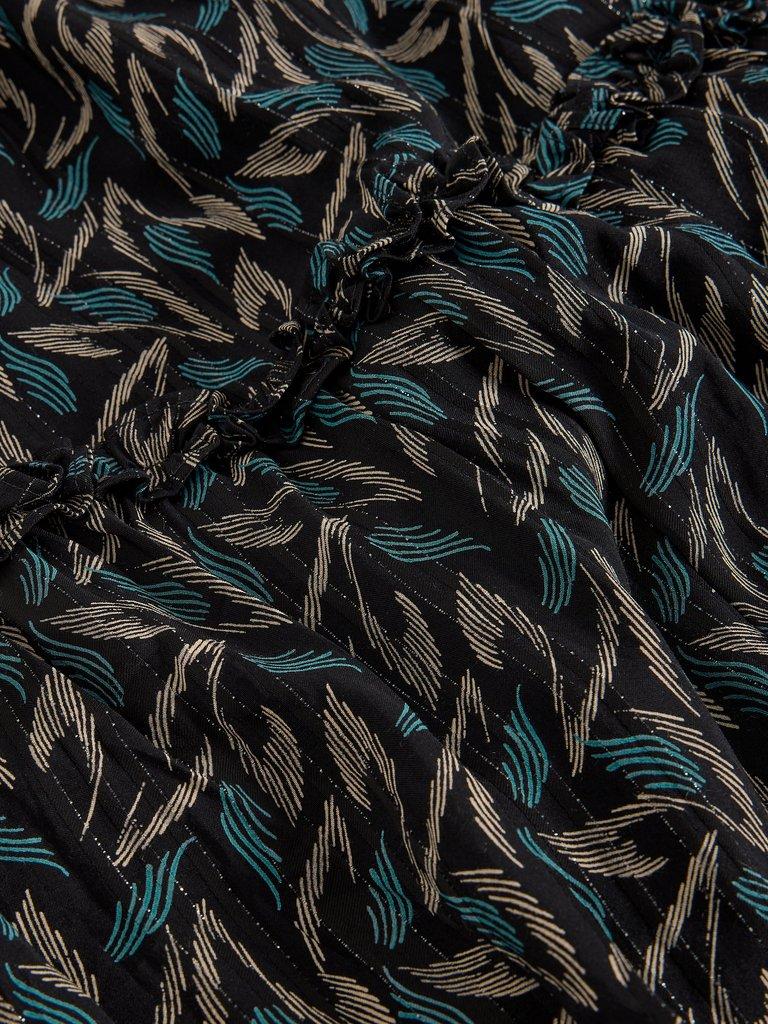 Remi Metallic Midi Skirt in BLK MLT - FLAT DETAIL