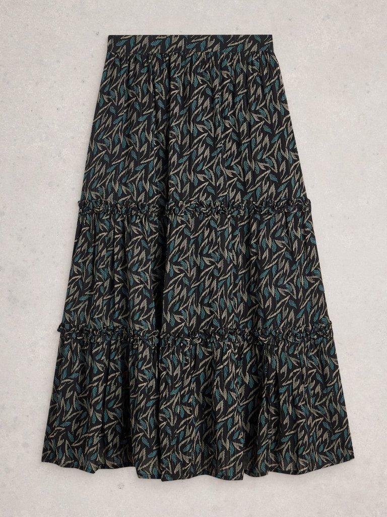 Remi Metallic Midi Skirt in BLK MLT - FLAT FRONT