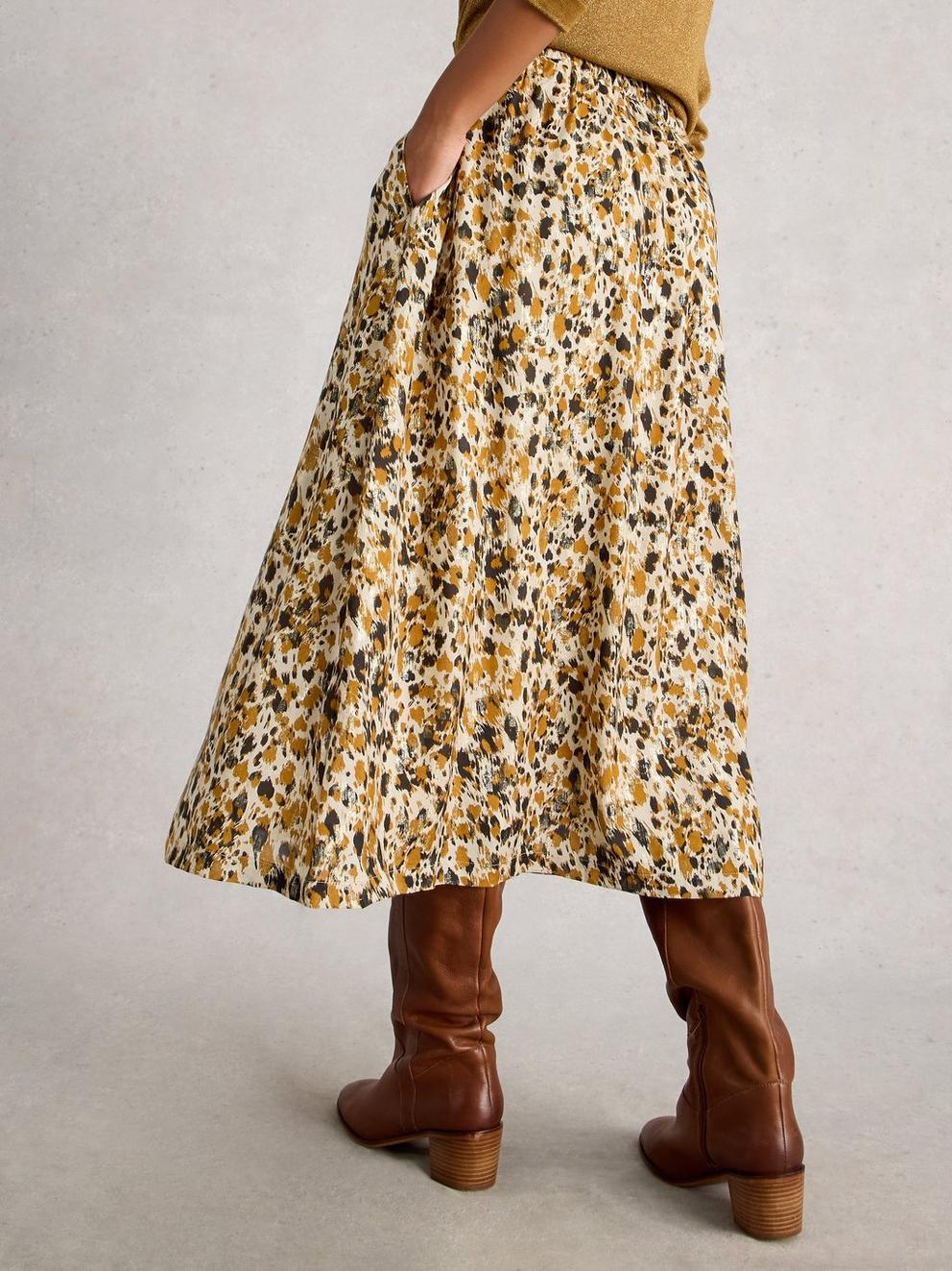 Ari Metallic Skirt in CHART MLT - MODEL BACK