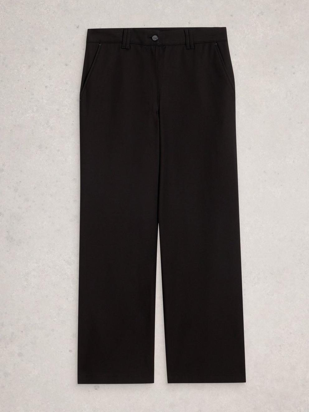 Belle Trouser Wide Leg in PURE BLK - FLAT FRONT