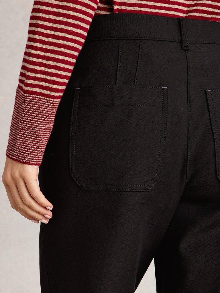 Belle Trouser Wide Leg in PURE BLK - MODEL DETAIL