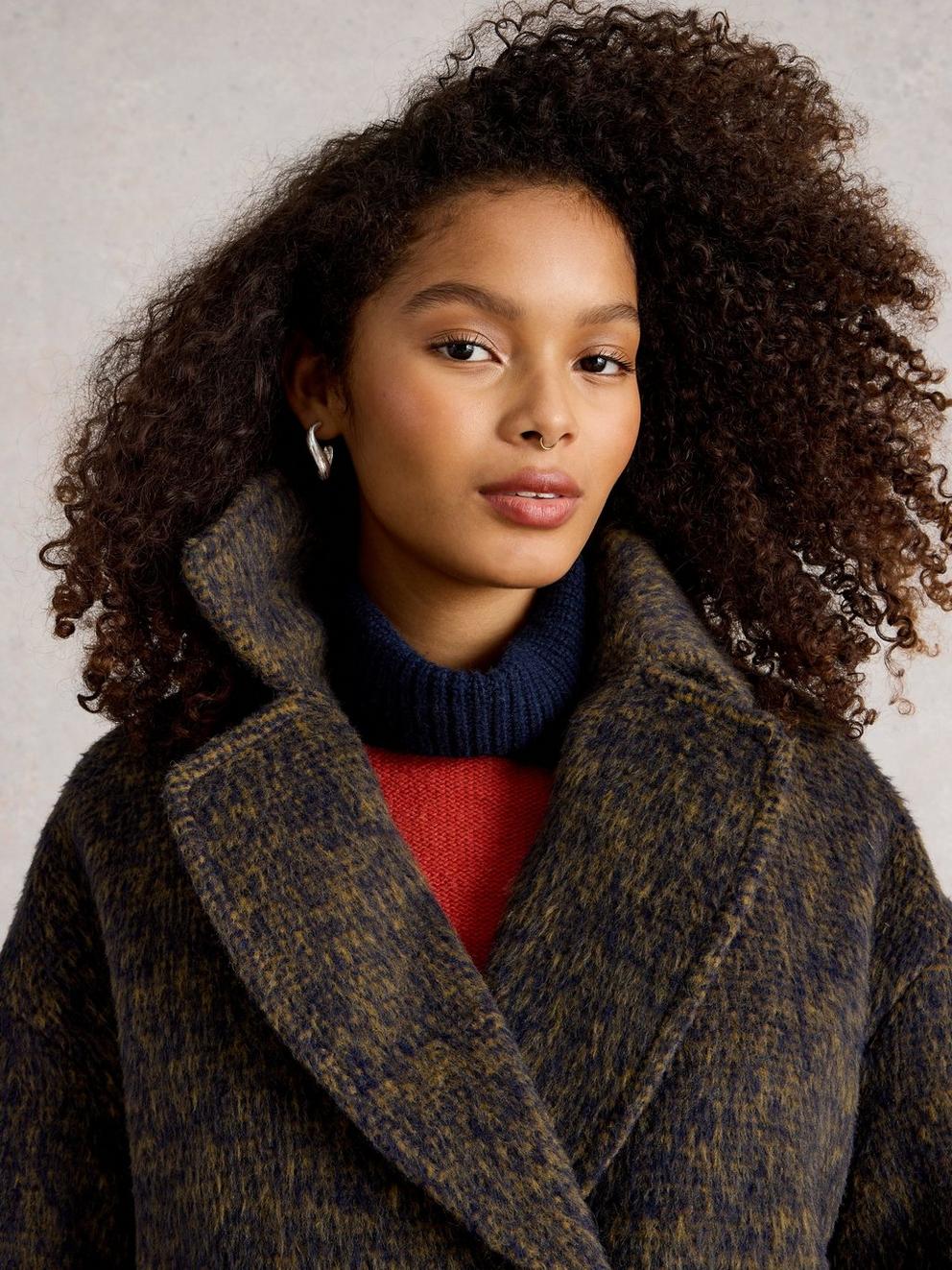 Josie Wool Blend Jacket in NAVY MULTI - LIFESTYLE