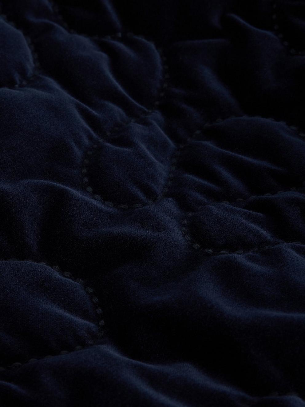 Gigi Velvet Quilted Gilet in DARK NAVY - FLAT DETAIL