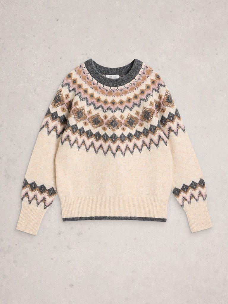 ARCTIC FAIRISLE JUMPER in NAT MLT - FLAT FRONT