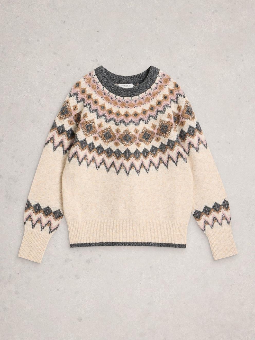ARCTIC FAIRISLE JUMPER in NAT MLT - FLAT FRONT