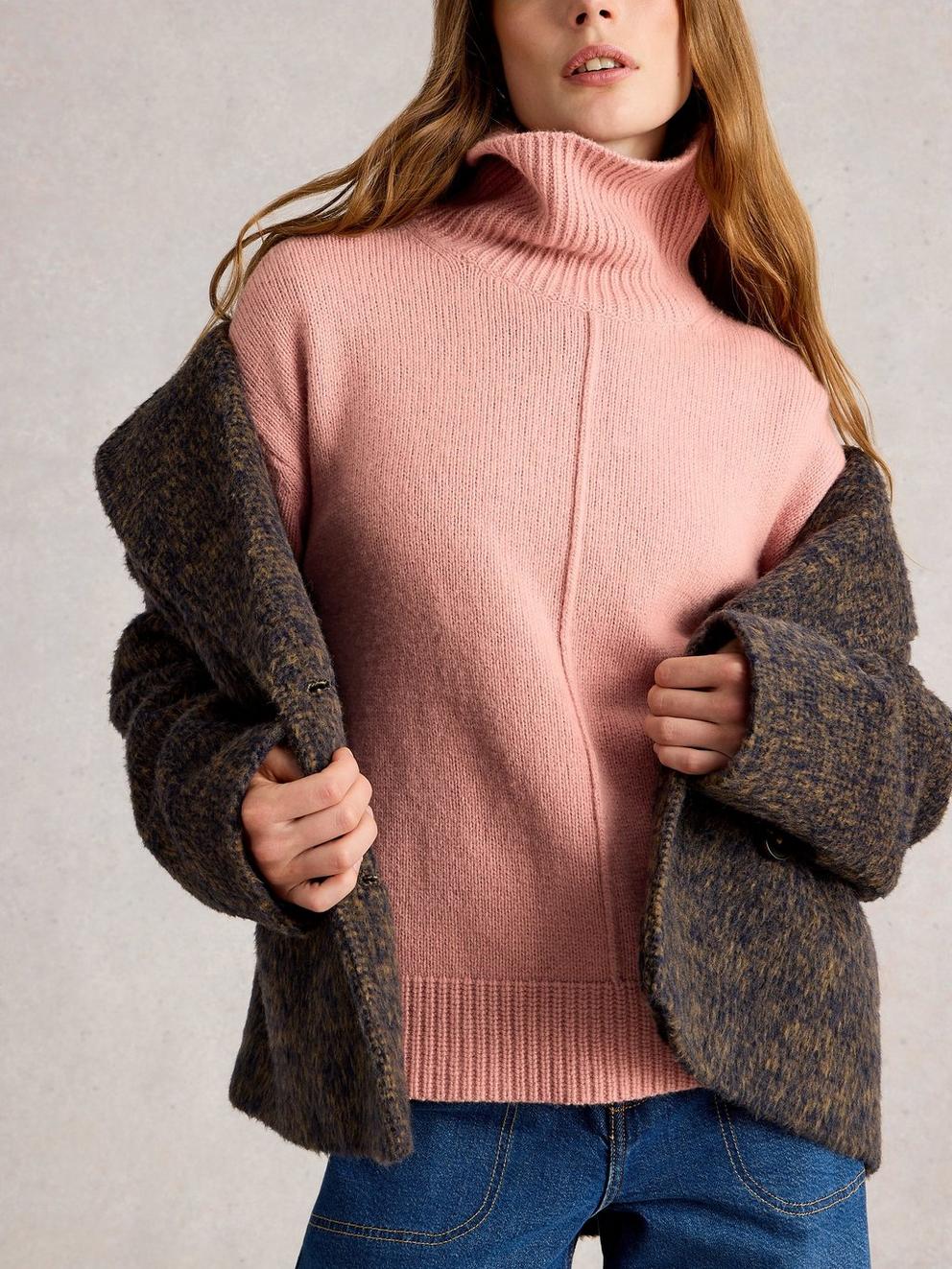 MARIANNE WOOL BLEND JUMPER in DUS PINK - LIFESTYLE