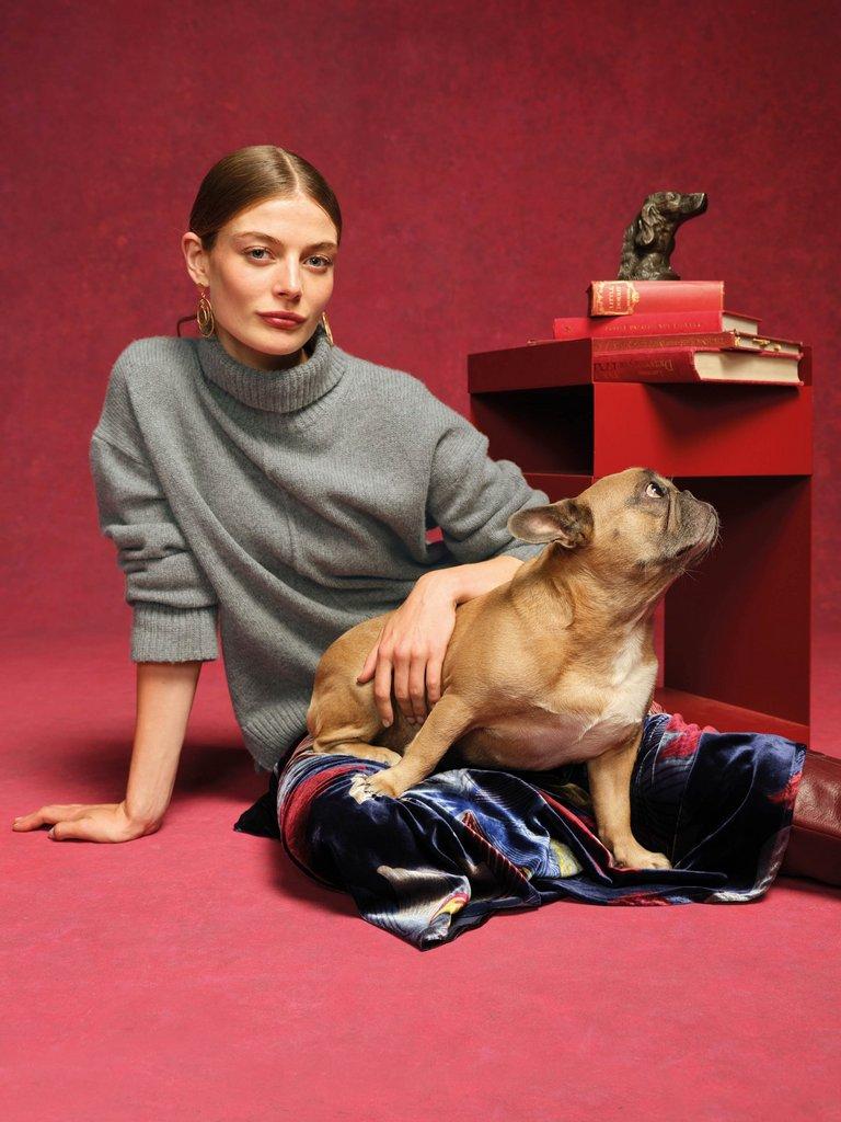 MARIANNE WOOL BLEND JUMPER in MID GREY - MIXED