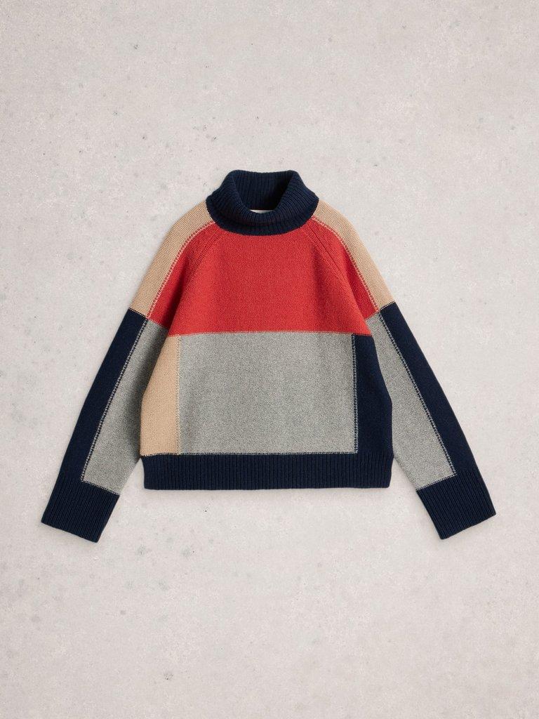 MARY COLOURBLOCK JUMPER in GREY MLT - FLAT FRONT