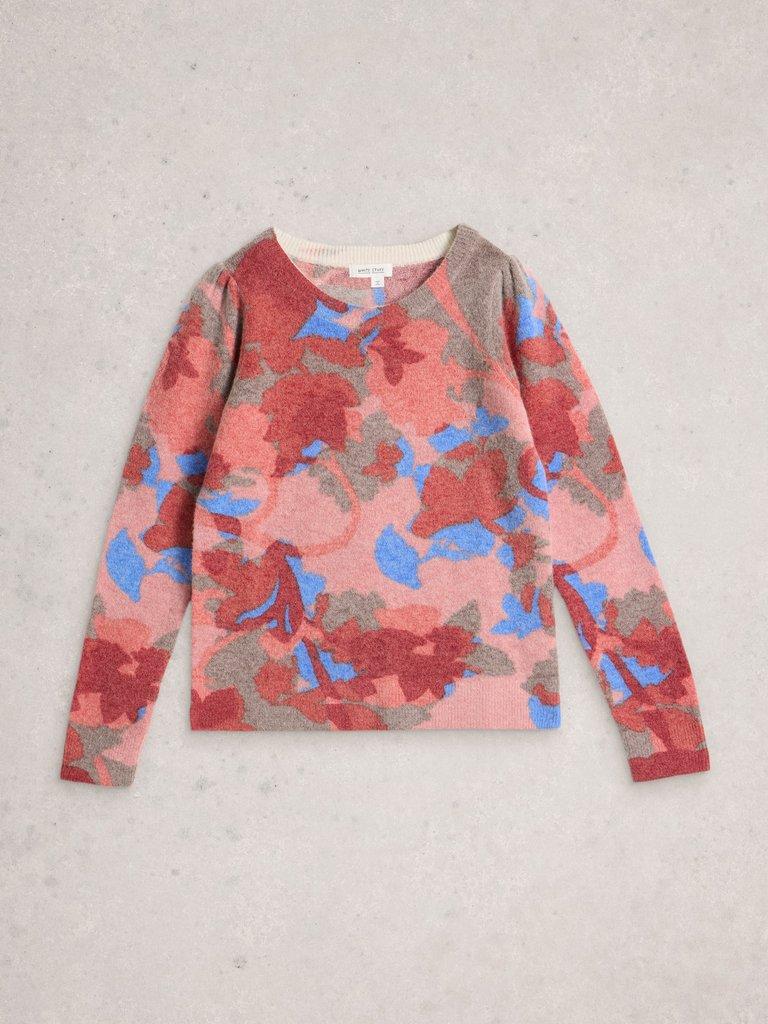 JODIE PRINTED CREW NECK JUMPER in RED PR - FLAT FRONT