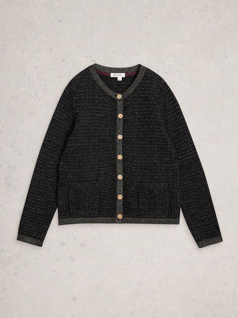 BELLE SPARKLE CARDI in PURE BLK - FLAT FRONT