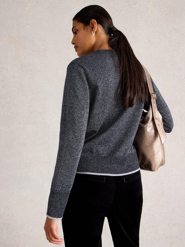 KATIE SPARKLE JUMPER in DARK NAVY - MODEL BACK