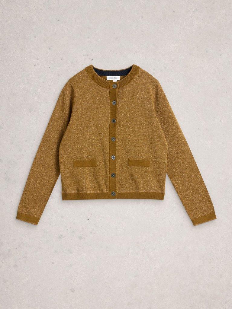 CHARLOTTE CREW NECK SPARKLE CARDI in DK CHART - FLAT FRONT