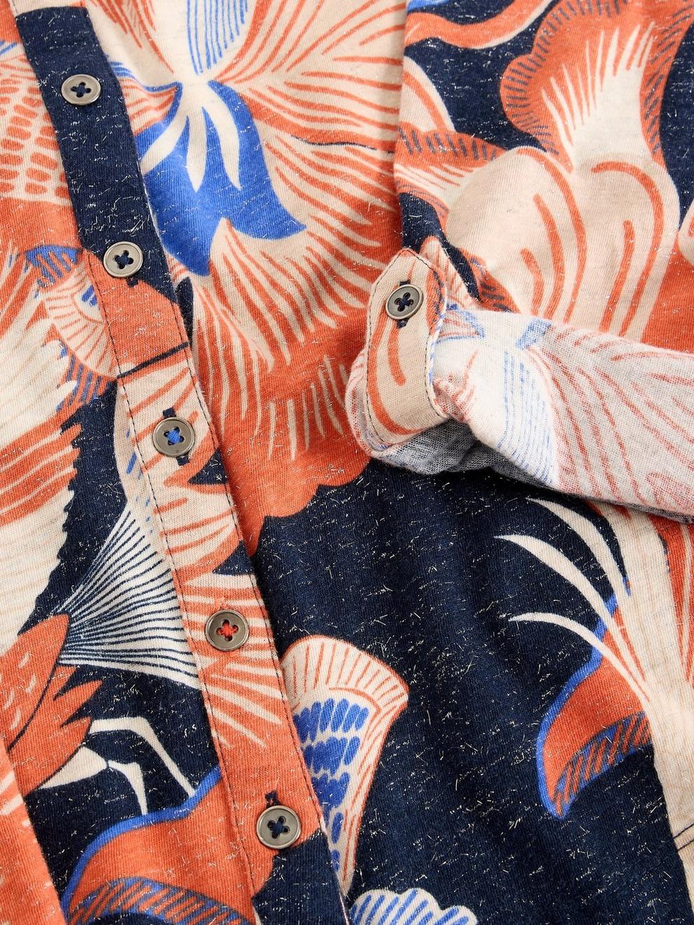 ANNIE PRINTED SPARKLE SHIRT in NAVY PR - FLAT DETAIL